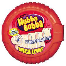 Hubba Bubba Snappy Strawberry Bubblegum Mega Long Tape 56g 12ct (UK)