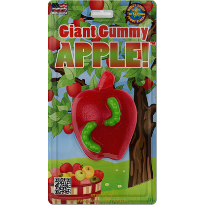 Giant Gummy Apple With Worm in Blister - Cherry/Sour Apple 7oz (198g) 12ct