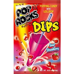 Pop Rocks Dips Sour Strawberry 18ct - candynow.ca