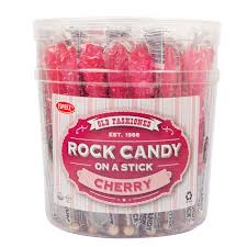 Rock Candy On A Stick Tub - Cherry - Pink 0.8oz 36ct - candynow.ca
