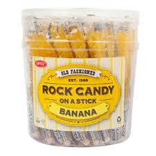 Rock Candy On A Stick Tub - Banana - Yellow 0.8oz 36ct