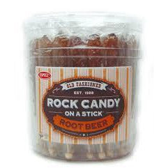 Rock Candy On A Stick Tub - Root Beer - Brown 0.8oz 36ct - candynow.ca