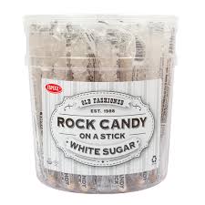 Rock Candy On A Stick Tub - White Sugar - White 0.8oz 36ct - candynow.ca