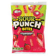 Sour Punch Strawberry Bites Peg 5oz 12ct