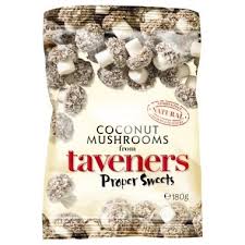 Taveners Bags Coconut Mushrooms 165g 12ct (UK) - candynow.ca