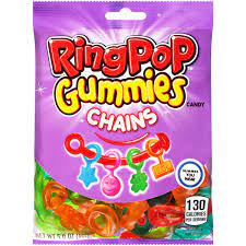 Topps Ring Pop Gummies Chains Peg Bag 5.07oz 12ct