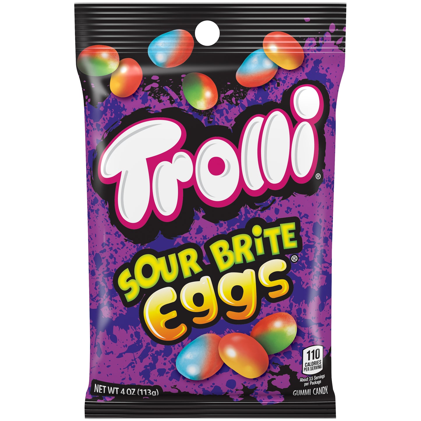 Trolli Peg Bag Sour Brite Crawler Eggs 4oz 12ct