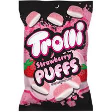 Trolli Peg Bag Strawberry Puff 4.25oz 12ct