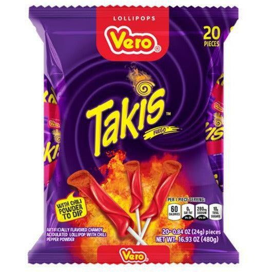 Vero Takis Fuego Lollipop 20ct (Mexico)