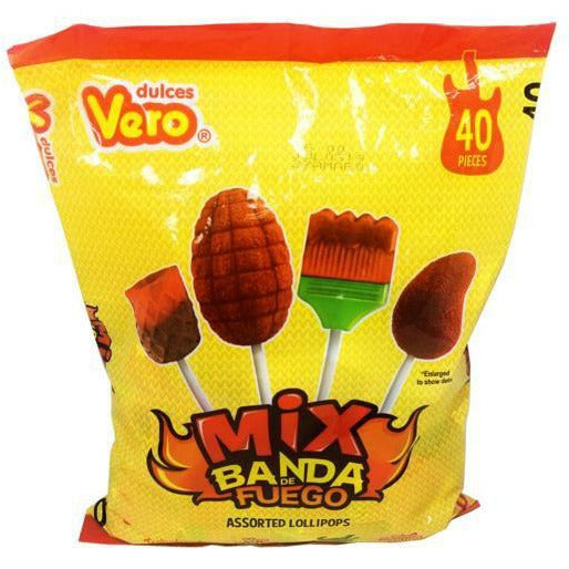 Vero Mix Banda De Fuego Lollipop 40ct (Mexico)