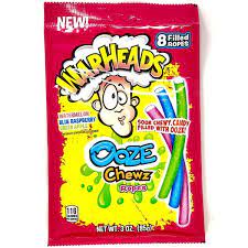 Warheads Ooze Chewz Ropes Peg Bag 3oz 12ct