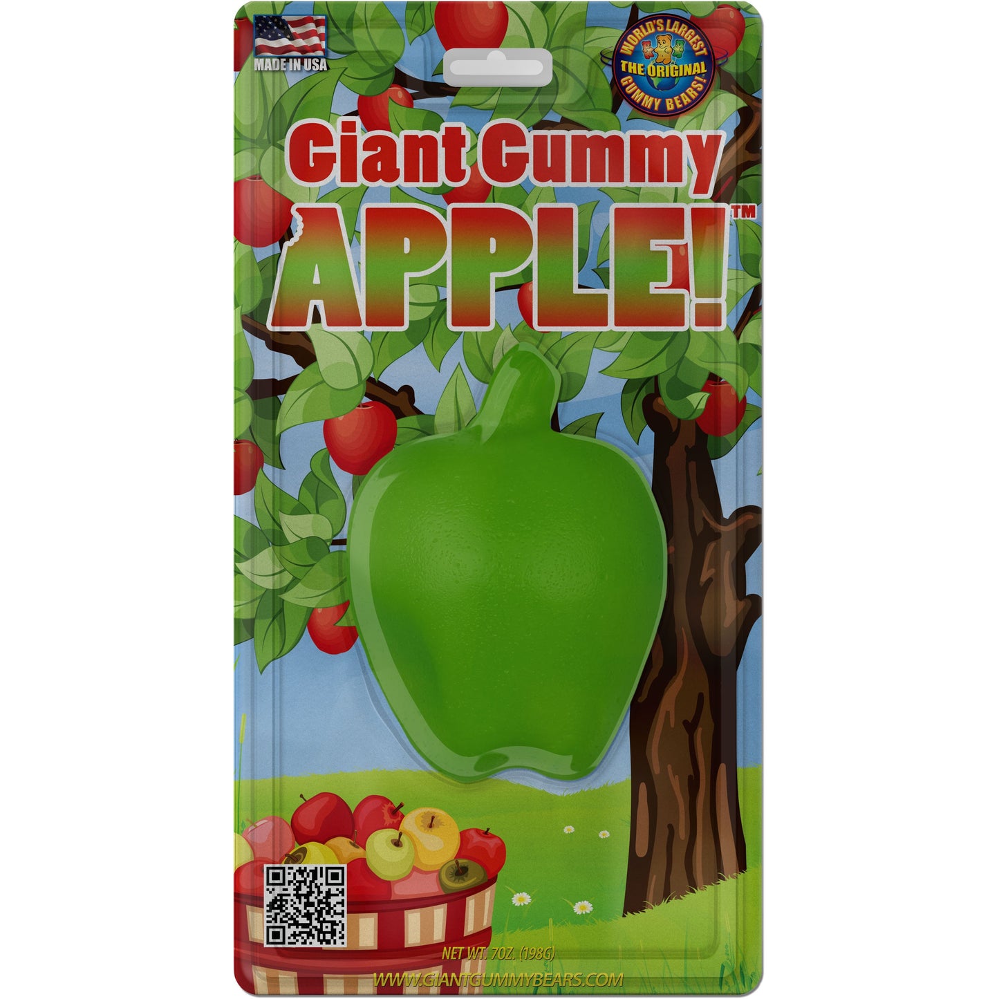 Giant Gummy Apple in Blister - Sour Apple 7oz (198g) 12ct