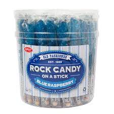 Rock Candy On A Stick Tub - Blue Raspberry - Blue 0.8oz 36ct